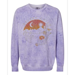 Desert Child Night Landscape Outline Colorblast Crewneck Sweatshirt