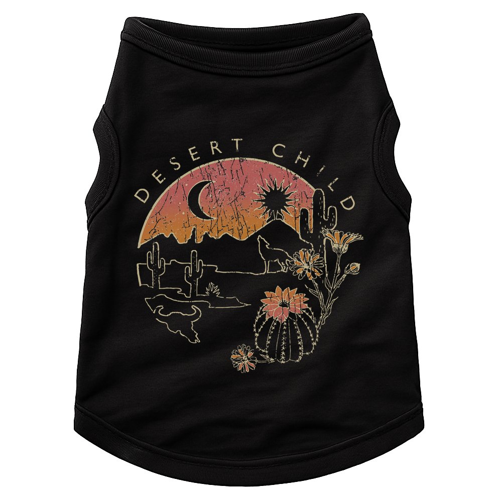 Desert Child Night Landscape Outline Doggie Tank