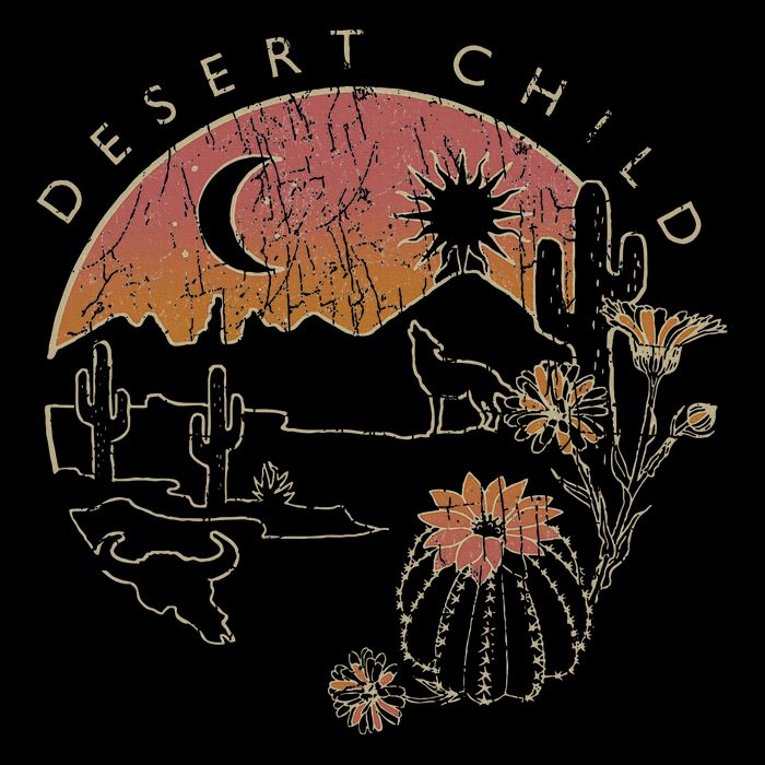 Desert Child Night Landscape Outline Doggie Tank