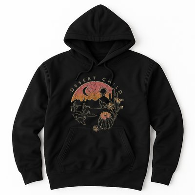 Desert Child Night Landscape Outline Hoodie