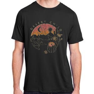 Desert Child Night Landscape Outline Adult ChromaSoft Performance T-Shirt