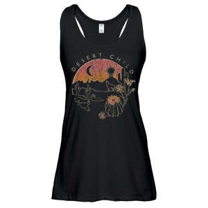 Desert Child Night Landscape Outline Ladies Essential Flowy Tank