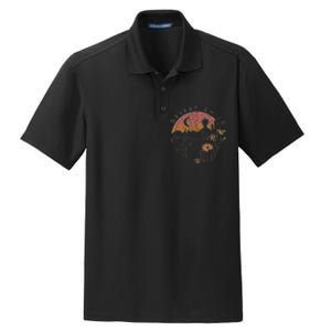 Desert Child Night Landscape Outline Dry Zone Grid Polo