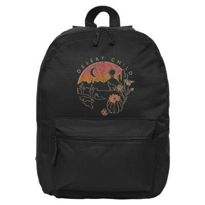 Desert Child Night Landscape Outline 16 in Basic Backpack