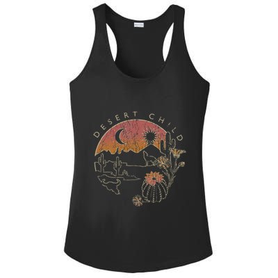 Desert Child Night Landscape Outline Ladies PosiCharge Competitor Racerback Tank