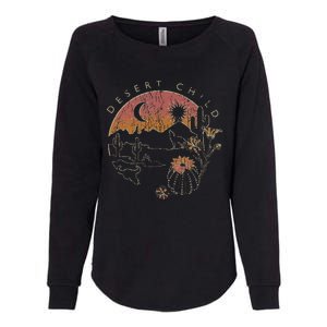 Desert Child Night Landscape Outline Womens California Wash Sweatshirt