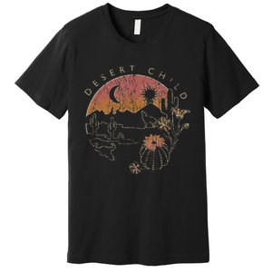 Desert Child Night Landscape Outline Premium T-Shirt