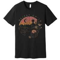 Desert Child Night Landscape Outline Premium T-Shirt