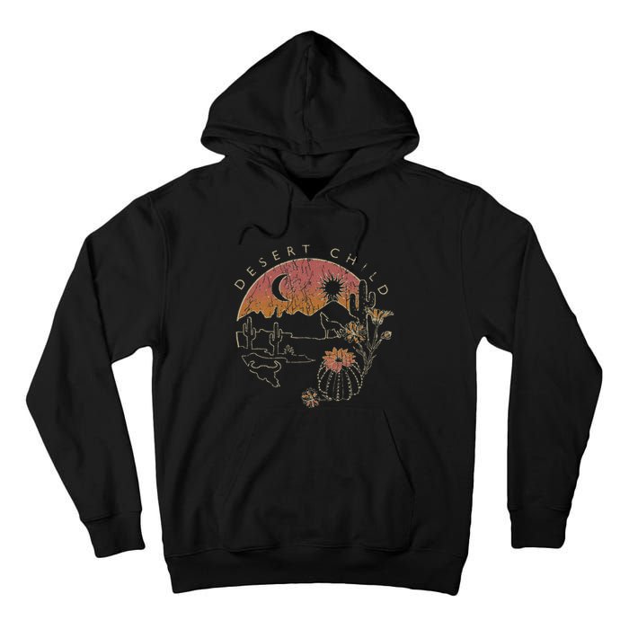 Desert Child Night Landscape Outline Tall Hoodie