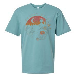 Desert Child Night Landscape Outline Sueded Cloud Jersey T-Shirt