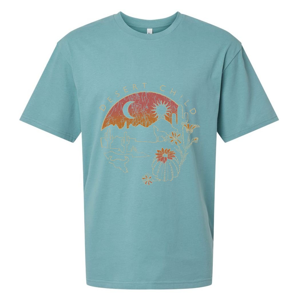 Desert Child Night Landscape Outline Sueded Cloud Jersey T-Shirt