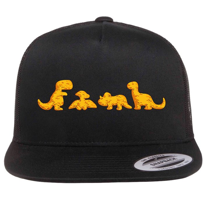 Dino Chicken Nugget Funny Dinosaur Shape Nuggets Nug Lover Flat Bill Trucker Hat