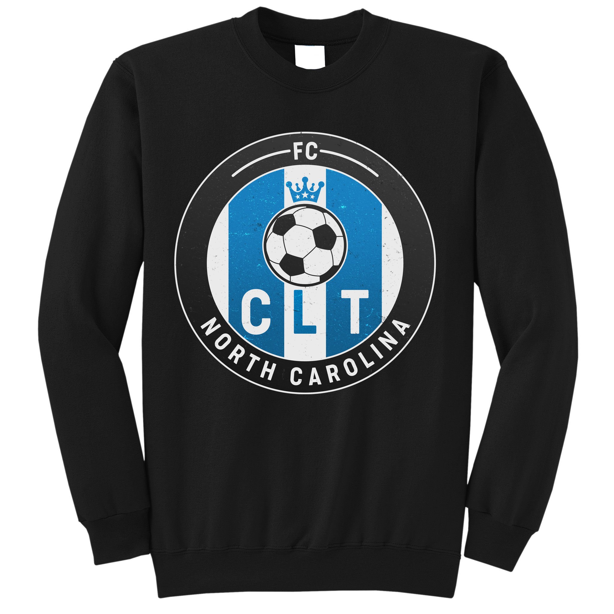 Distressed Charlotte North Carolina CLT Soccer Jersey Sweatshirt