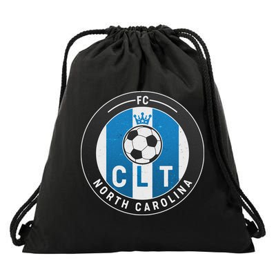 Distressed Charlotte North Carolina CLT Soccer Jersey Drawstring Bag