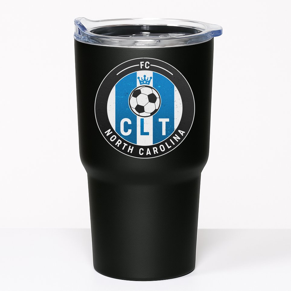 Distressed Charlotte North Carolina CLT Soccer Jersey Tumbler