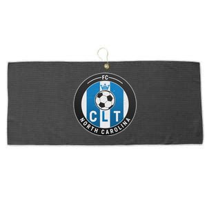 Distressed Charlotte North Carolina CLT Soccer Jersey Large Microfiber Waffle Golf Towel