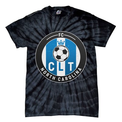 Distressed Charlotte North Carolina CLT Soccer Jersey Tie-Dye T-Shirt