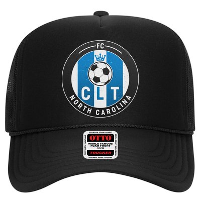 Distressed Charlotte North Carolina CLT Soccer Jersey Trucker Hat