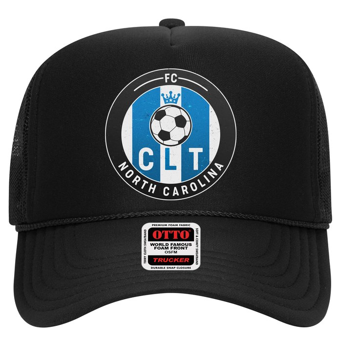 Distressed Charlotte North Carolina CLT Soccer Jersey Trucker Hat