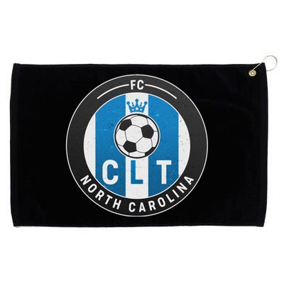 Distressed Charlotte North Carolina CLT Soccer Jersey Grommeted Golf Towel