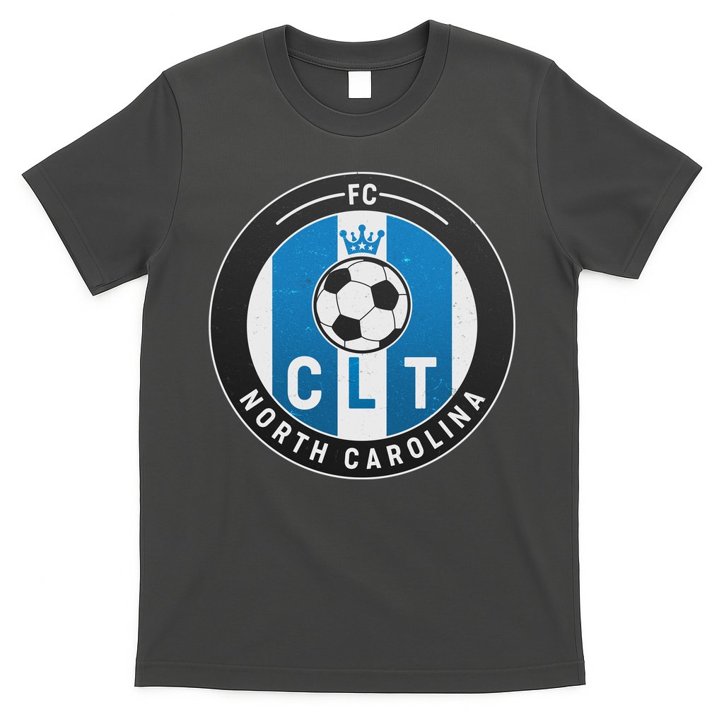 Distressed Charlotte North Carolina CLT Soccer Jersey T-Shirt