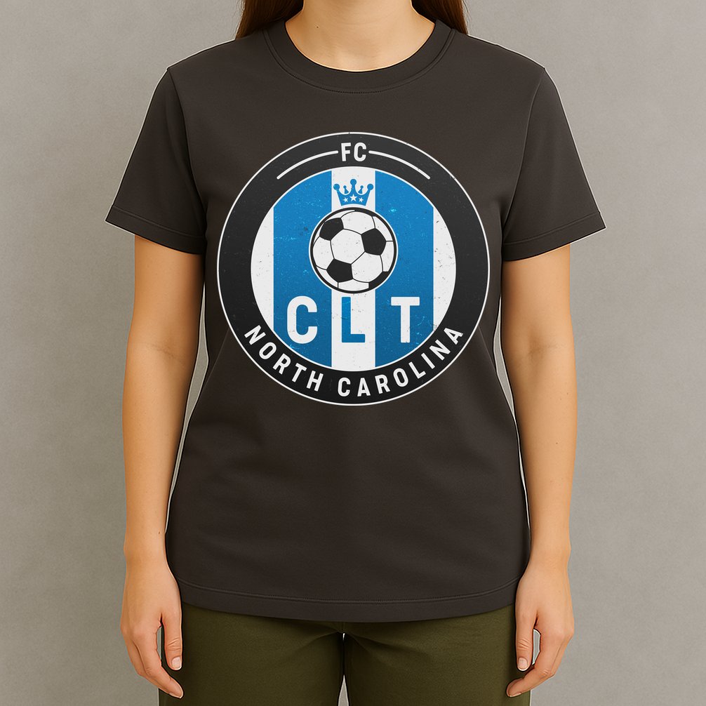 Distressed Charlotte North Carolina CLT Soccer Jersey T-Shirt