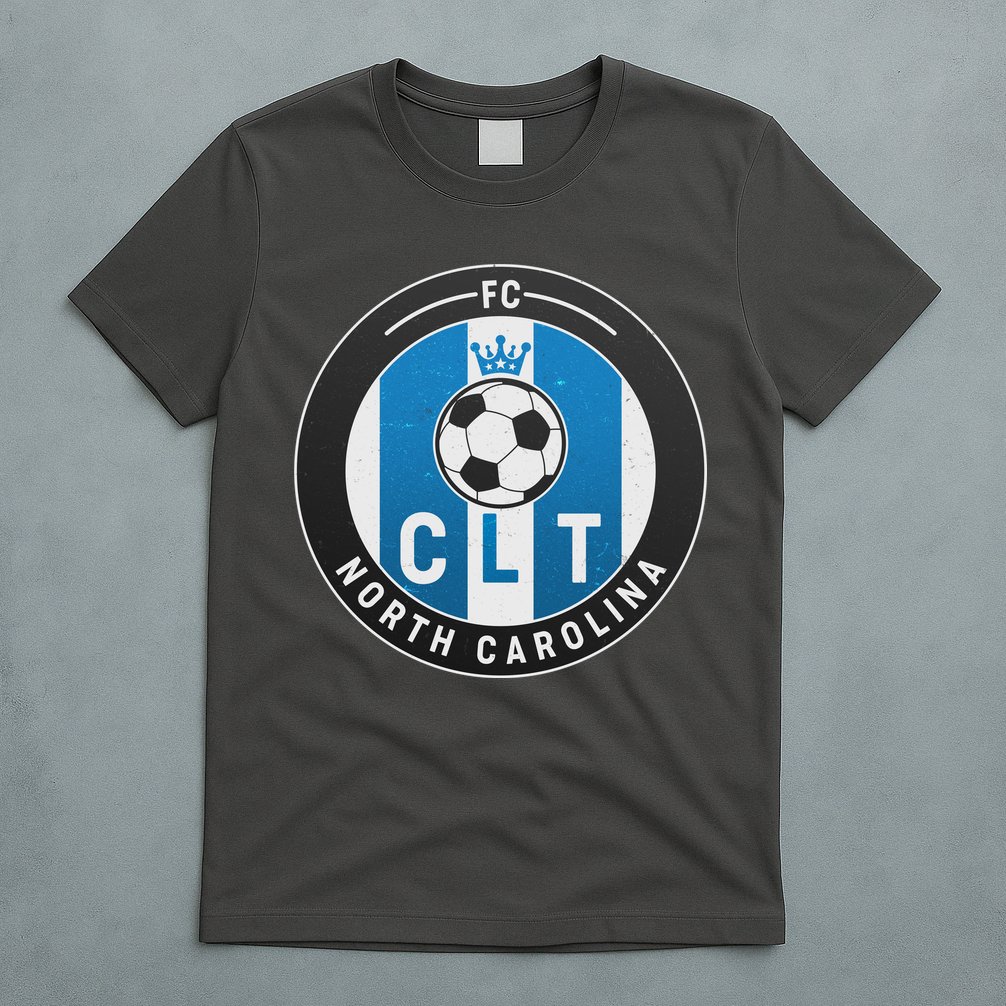 Distressed Charlotte North Carolina CLT Soccer Jersey T-Shirt