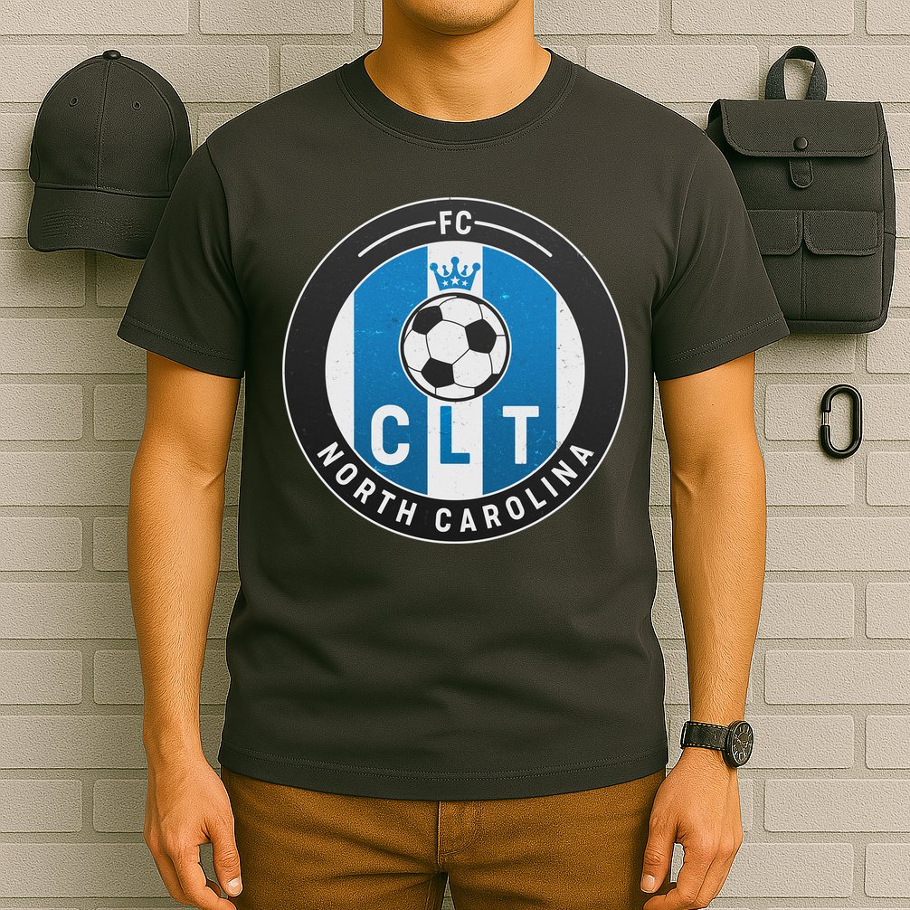 Distressed Charlotte North Carolina CLT Soccer Jersey T-Shirt