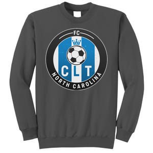 Distressed Charlotte North Carolina CLT Soccer Jersey Tall Sweatshirt