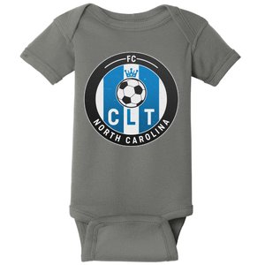 Distressed Charlotte North Carolina CLT Soccer Jersey Baby Bodysuit