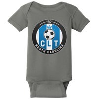 Distressed Charlotte North Carolina CLT Soccer Jersey Baby Bodysuit