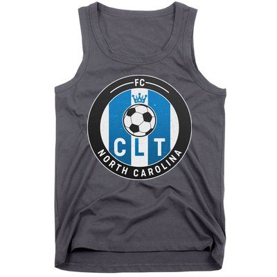 Distressed Charlotte North Carolina CLT Soccer Jersey Tank Top