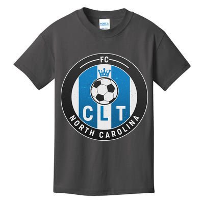 Distressed Charlotte North Carolina CLT Soccer Jersey Kids T-Shirt