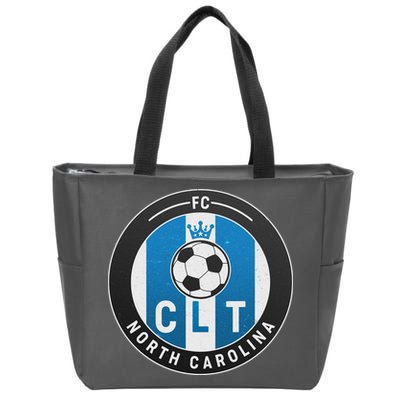 Distressed Charlotte North Carolina CLT Soccer Jersey Zip Tote Bag