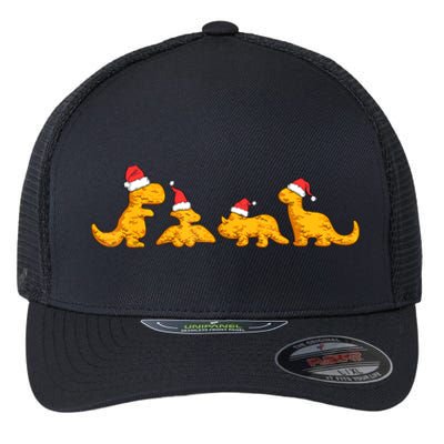 Dino Chicken Nuggets Funny Dinosaur Shape Nuggets Christmas Flexfit Unipanel Trucker Cap