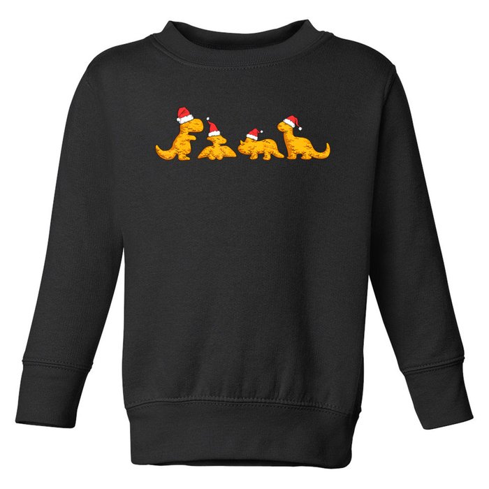 Dino Chicken Nuggets Funny Dinosaur Shape Nuggets Christmas Toddler Sweatshirt