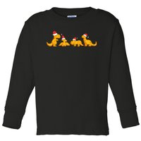 Dino Chicken Nuggets Funny Dinosaur Shape Nuggets Christmas Toddler Long Sleeve Shirt