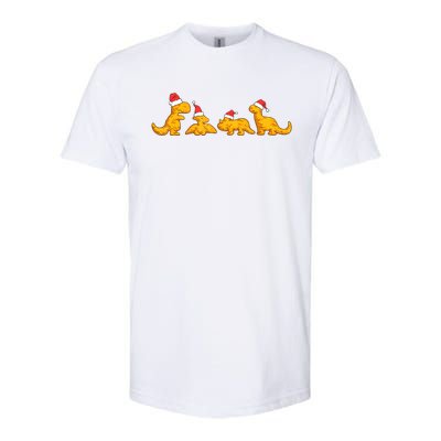 Dino Chicken Nuggets Funny Dinosaur Shape Nuggets Christmas Softstyle® CVC T-Shirt