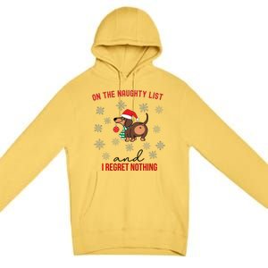 Dachshund Christmas Naughty List Weenie Dog Owener Gift Funny Gift Premium Pullover Hoodie