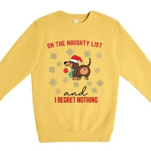 Dachshund Christmas Naughty List Weenie Dog Owener Gift Funny Gift Premium Crewneck Sweatshirt