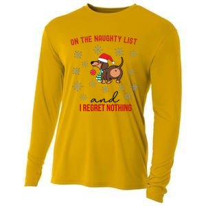 Dachshund Christmas Naughty List Weenie Dog Owener Gift Funny Gift Cooling Performance Long Sleeve Crew