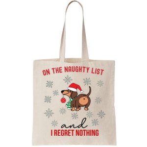 Dachshund Christmas Naughty List Weenie Dog Owener Gift Funny Gift Tote Bag