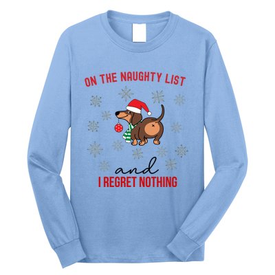 Dachshund Christmas Naughty List Weenie Dog Owener Gift Funny Gift Long Sleeve Shirt