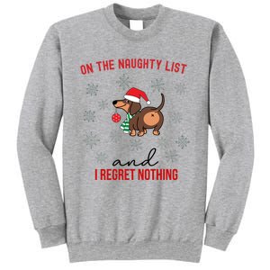 Dachshund Christmas Naughty List Weenie Dog Owener Gift Funny Gift Sweatshirt