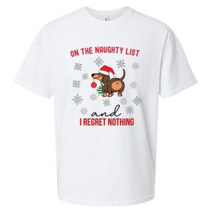 Dachshund Christmas Naughty List Weenie Dog Owener Gift Funny Gift Sueded Cloud Jersey T-Shirt