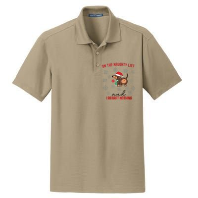 Dachshund Christmas Naughty List Weenie Dog Owener Gift Funny Gift Dry Zone Grid Polo