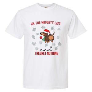 Dachshund Christmas Naughty List Weenie Dog Owener Gift Funny Gift Garment-Dyed Heavyweight T-Shirt