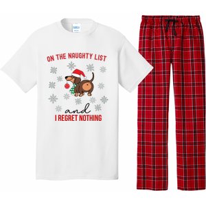 Dachshund Christmas Naughty List Weenie Dog Owener Gift Funny Gift Pajama Set