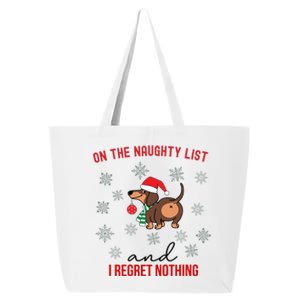 Dachshund Christmas Naughty List Weenie Dog Owener Gift Funny Gift 25L Jumbo Tote