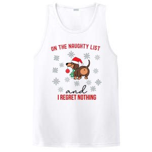 Dachshund Christmas Naughty List Weenie Dog Owener Gift Funny Gift PosiCharge Competitor Tank